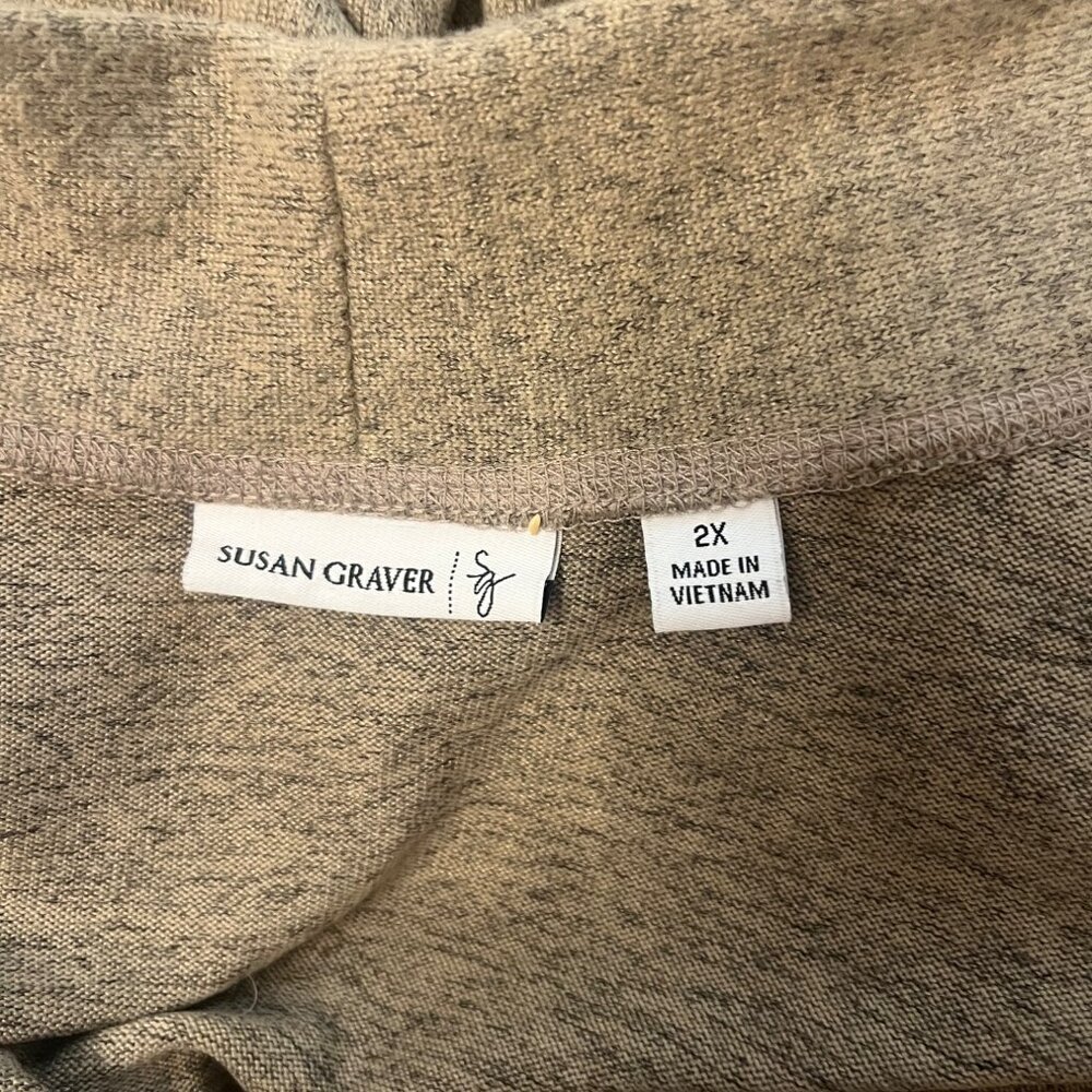 Susan Graver Open Front Knit Cardigan Sweater 2X - Picture 3 of 4